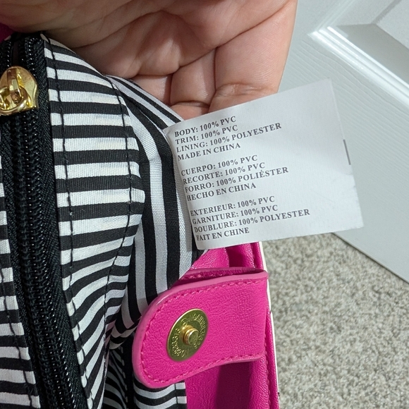 Luv Betsey by Betsey Johnson Pink and Cream Quilted Satchel Bag w/Heart Details - Picture 13 of 13
